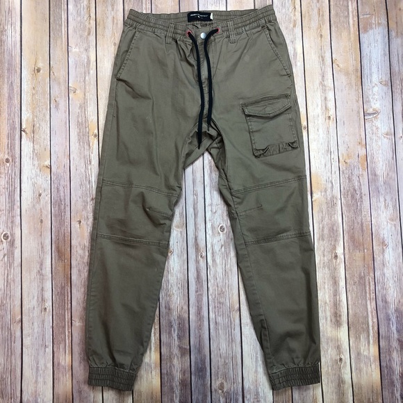 olive cargo joggers